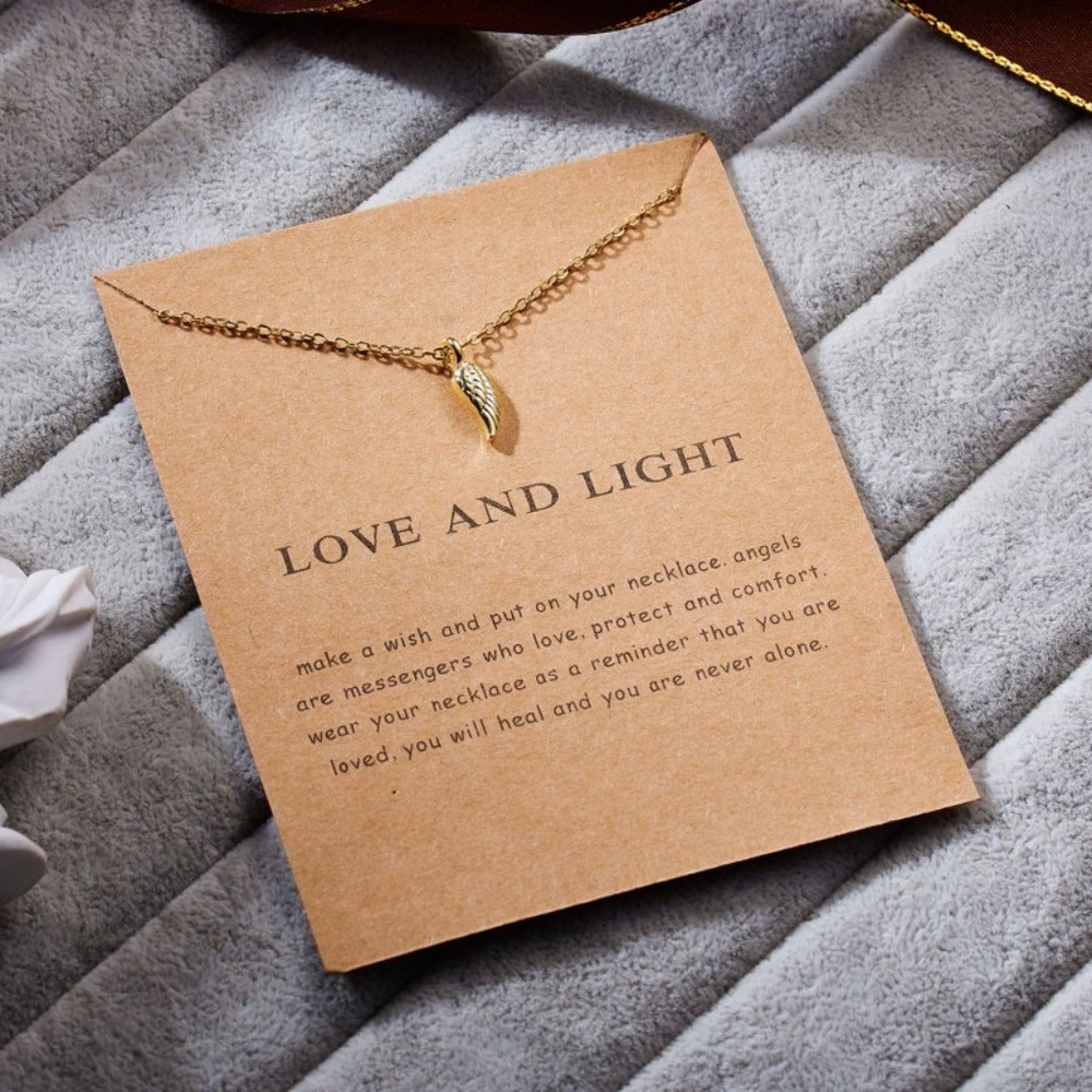 SOLD  NEW Dainty Gold Angel Wing Necklace - Picture 2 of 4